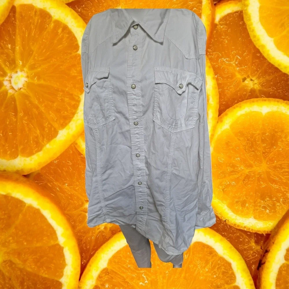 True Religion XXXL Western‎ Shirt Menswear Long Sleeve White Button Up